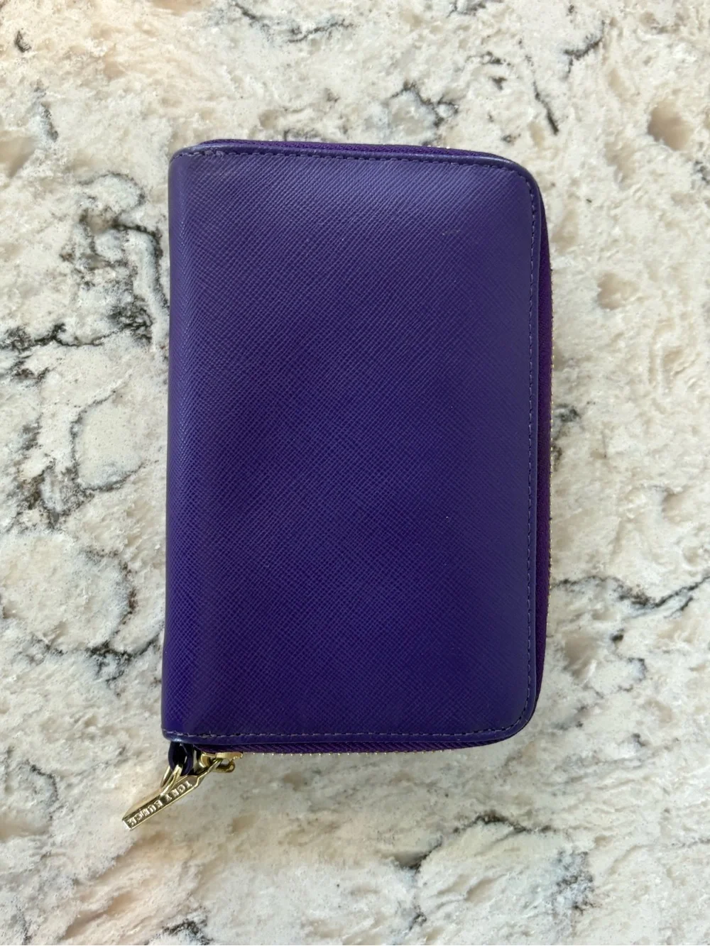 Tory Burch Deep Purple Zip-Around Continental Wallet